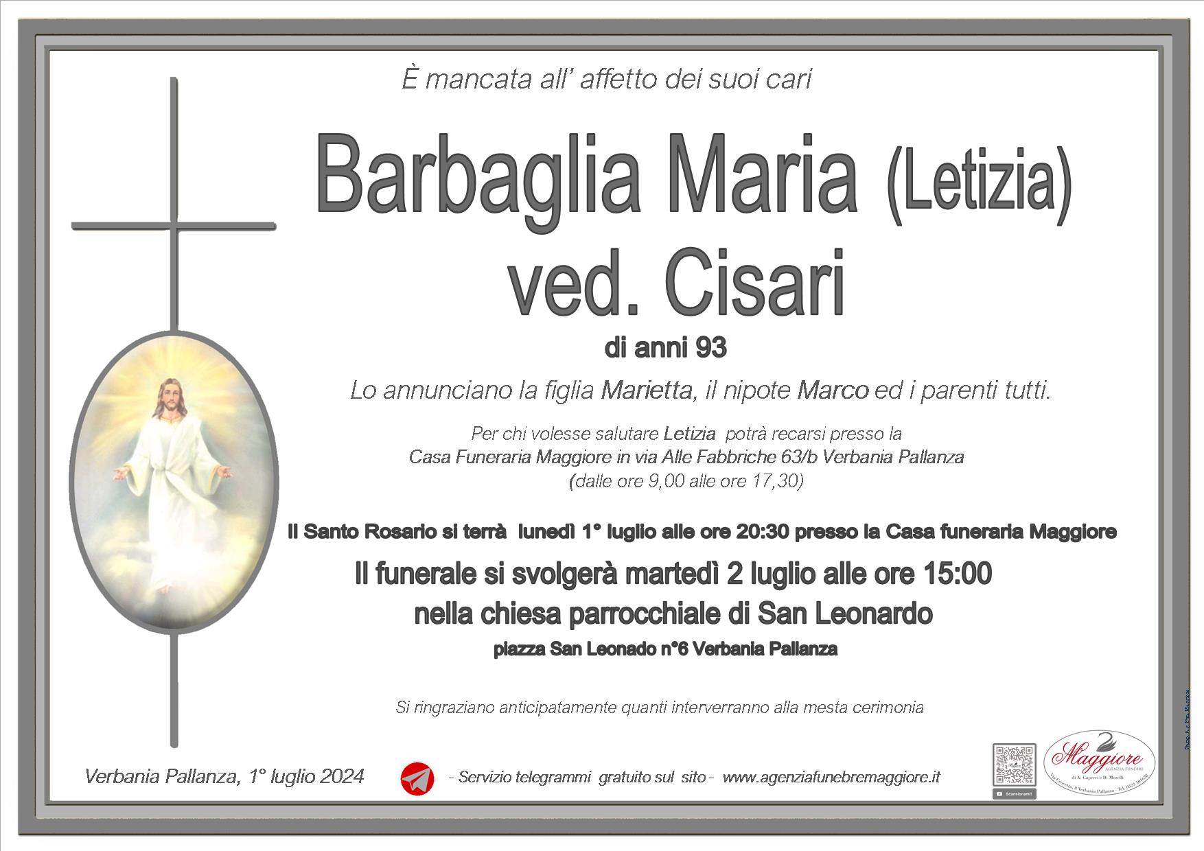 Maria Letizia Barbaglia ved. Cisari